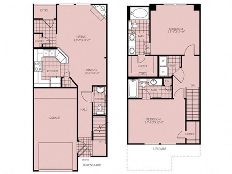 two floor plan of a 670 sq ft house